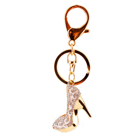 Wholesale High Heels with Diamond Inlaid Zinc Alloy Keychains